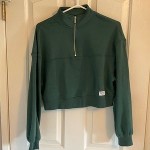 H&M small dark green half zip.